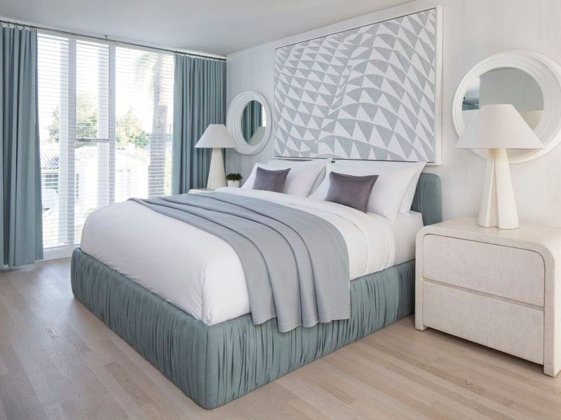 Hotel suite with bespoke headboard wall