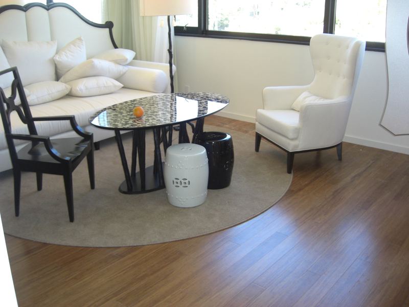 Hotel terrace with hardwood decking and lounge seating