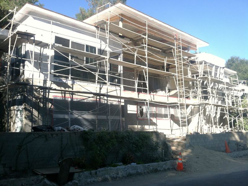 The residence during construction