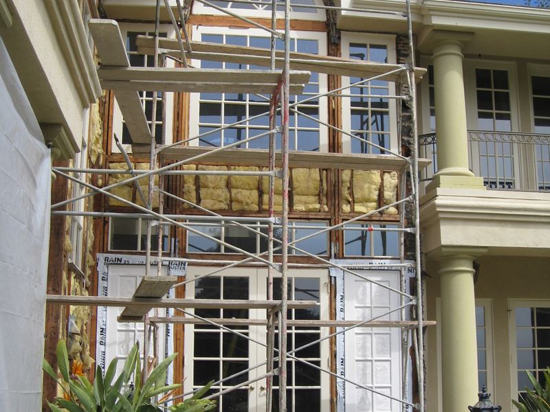 Whole home renovation under scaffolding
